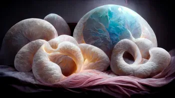 umbilical pillow world plush luminescent white-shear