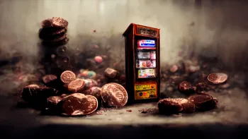 vending machine curled money tainted trying to feed