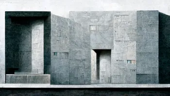 office/Office complex Squat-square tomb matte-grey