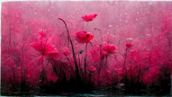 pink/pink on wet glass