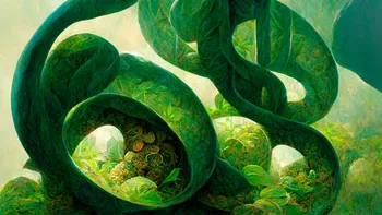 vending/money is curled green